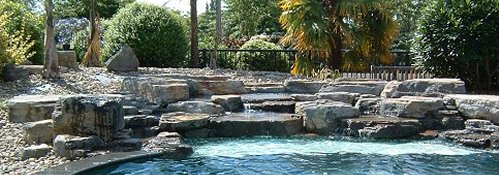 Rock Waterfall into Pool