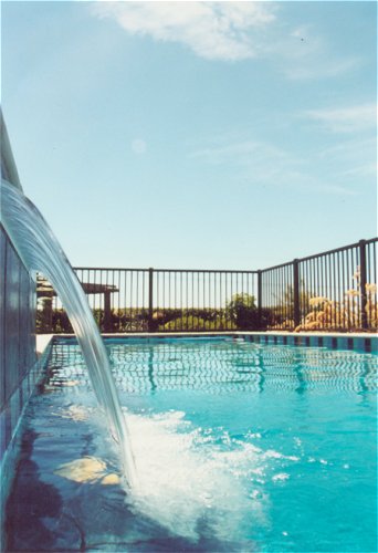 Waterfall into pool